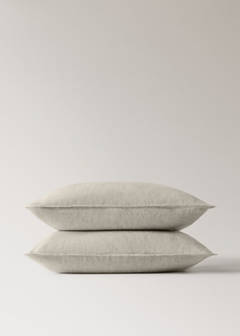 Two washed linen pillowcases 60x60 cm — Sand 2
