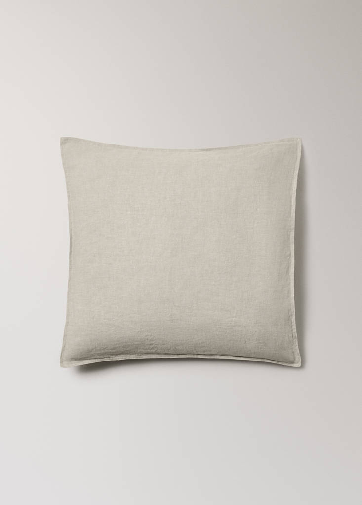Two washed linen pillowcases 60x60 cm — Sand
