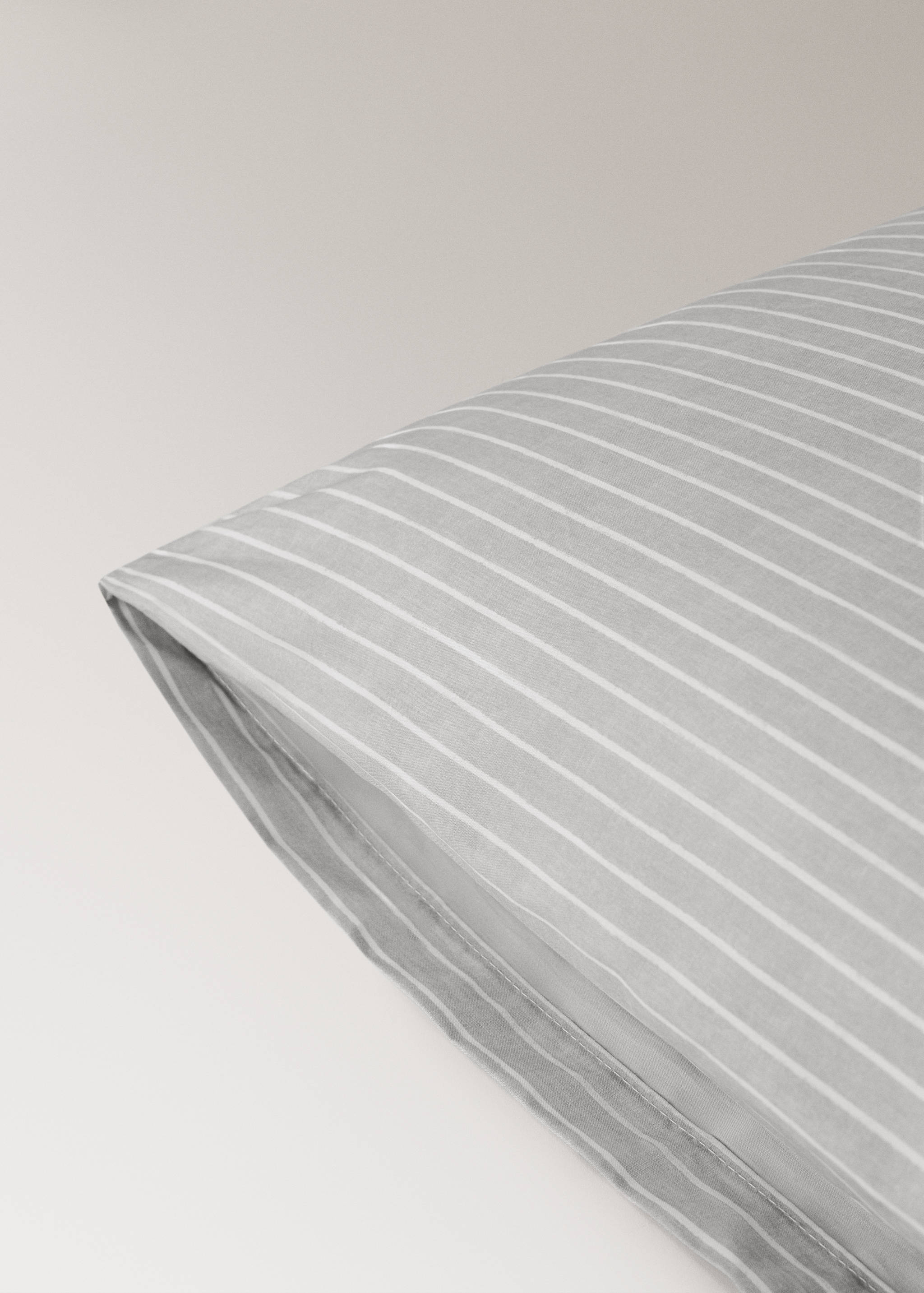 Deux taies d’oreiller en percale de coton à rayures 50x75 cm - Détail de l'article 2