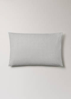 Two cotton percale striped pillowcases 50x75 cm — Light/Pastel Grey 6