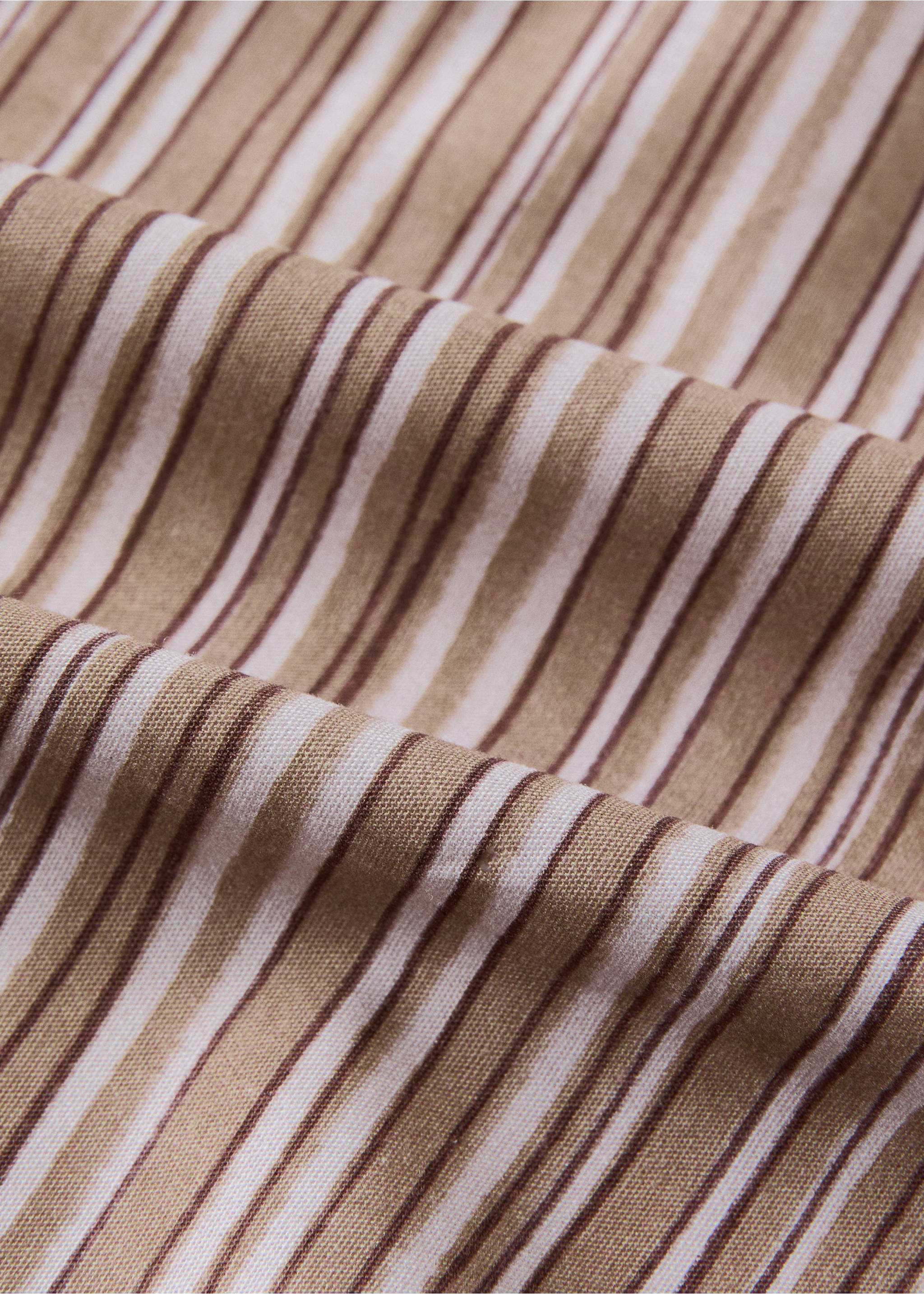 Drap plat imprimé rayures fines 135/140 cm - Détail de l'article 3, Tabac. Ref: 27022945-00.
