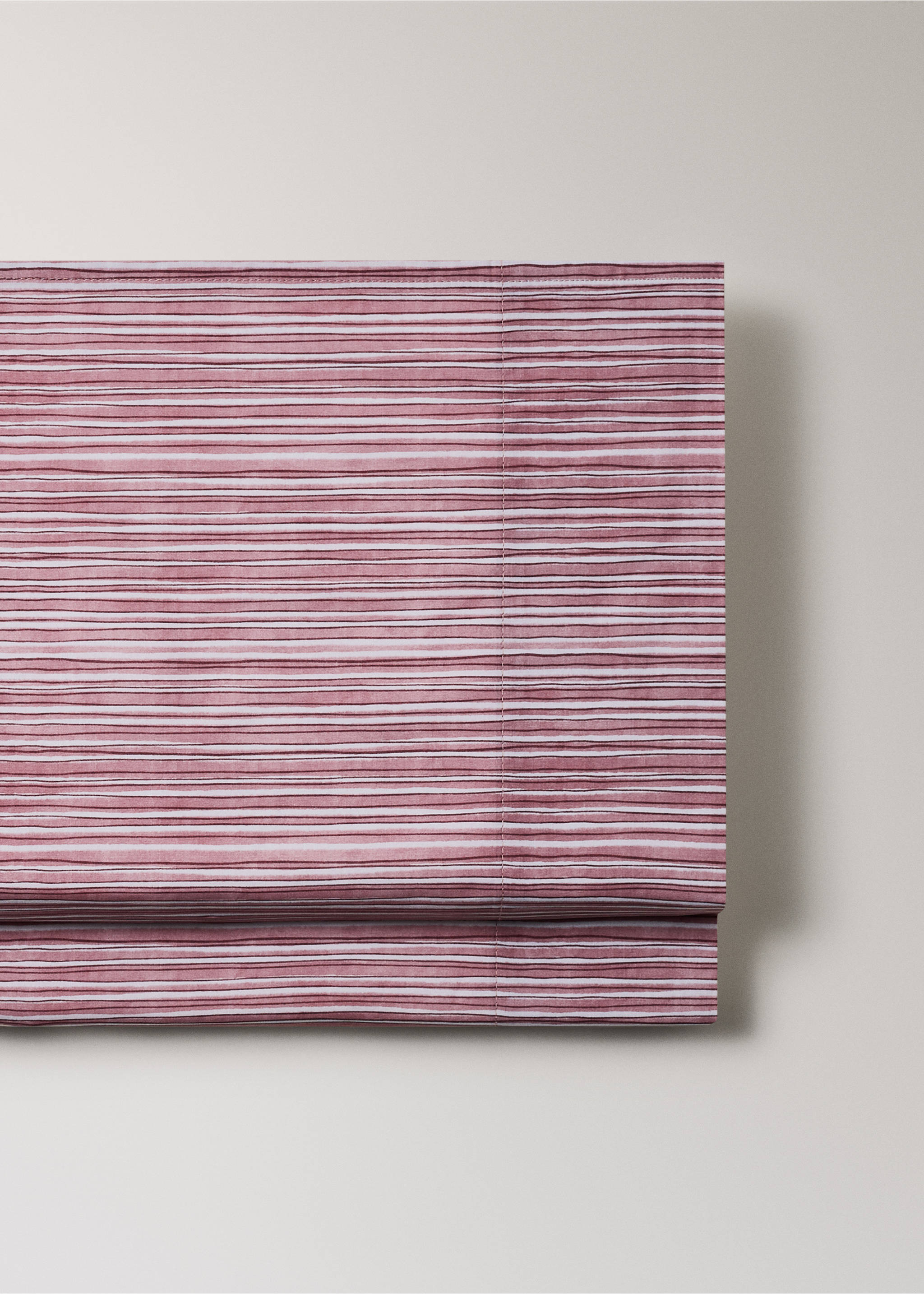 Top sheet with fine stripe pattern 150/160 cm - Details of the article 2, Pale Pink. Ref: 27022946-00.