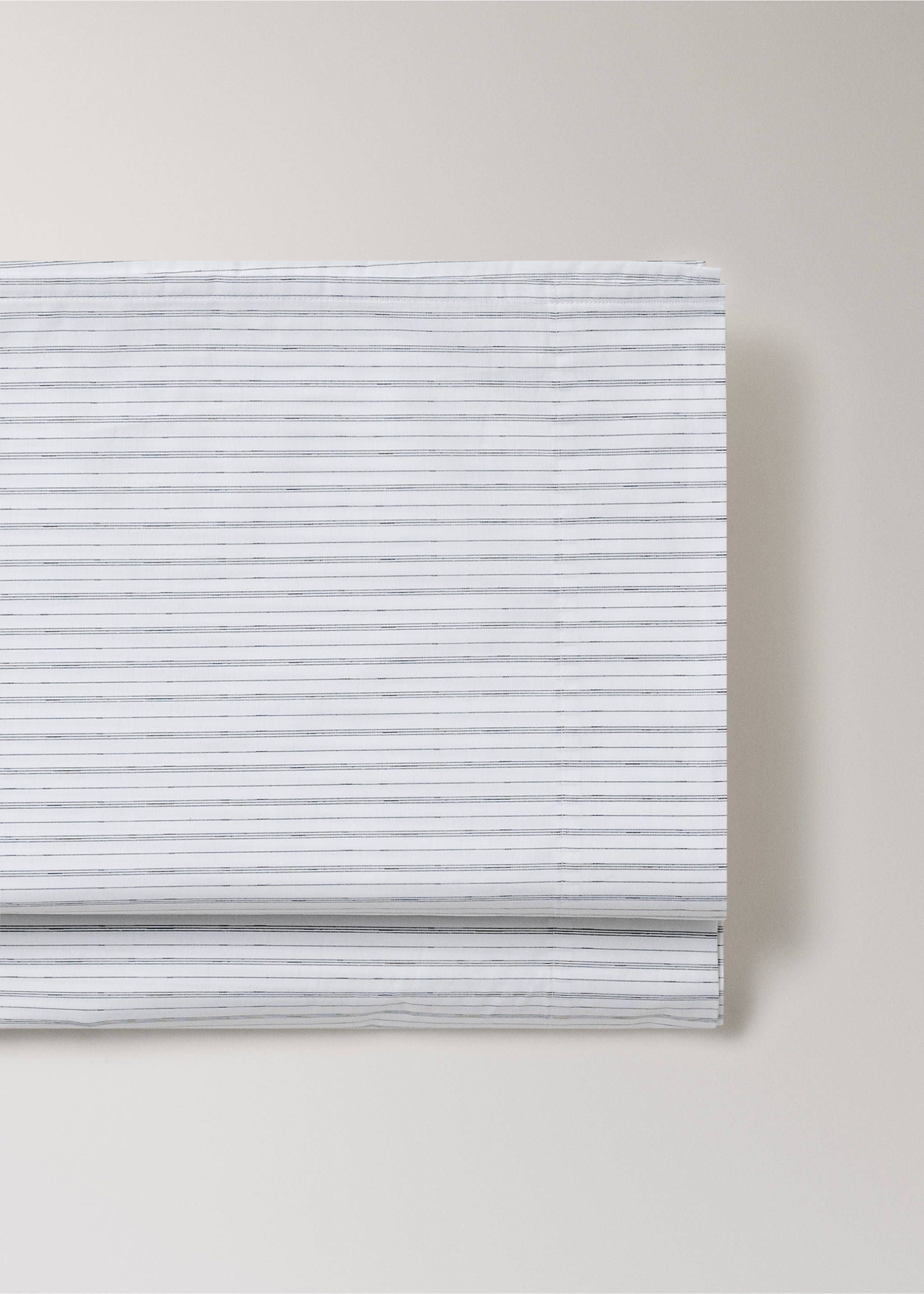 Percale striped top sheet Bed 180/200 cm - Details of the article 2, Grey. Ref: 27022951-00.