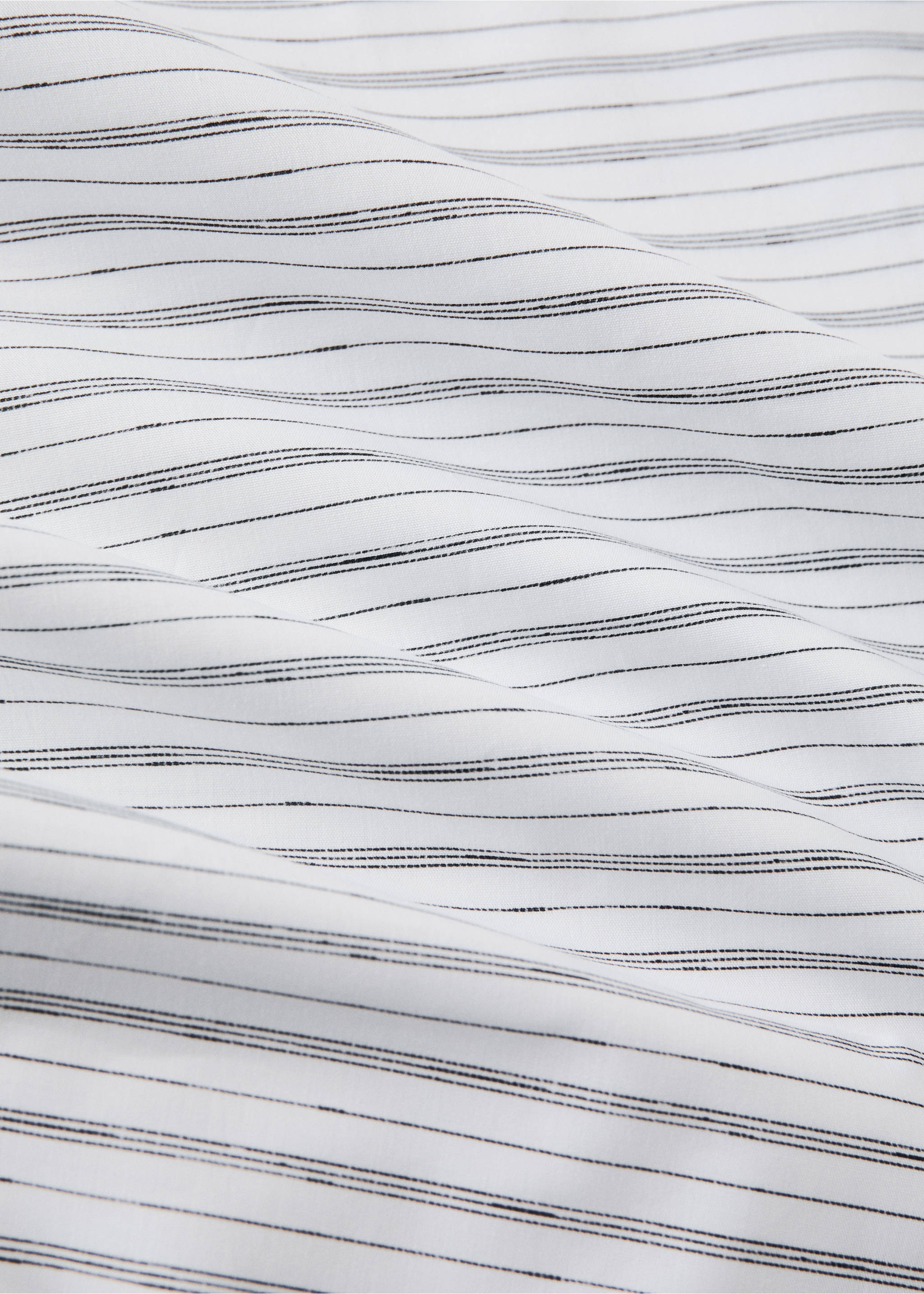 Percale striped top sheet Bed 180/200 cm - Details of the article 3, Grey. Ref: 27022951-00.