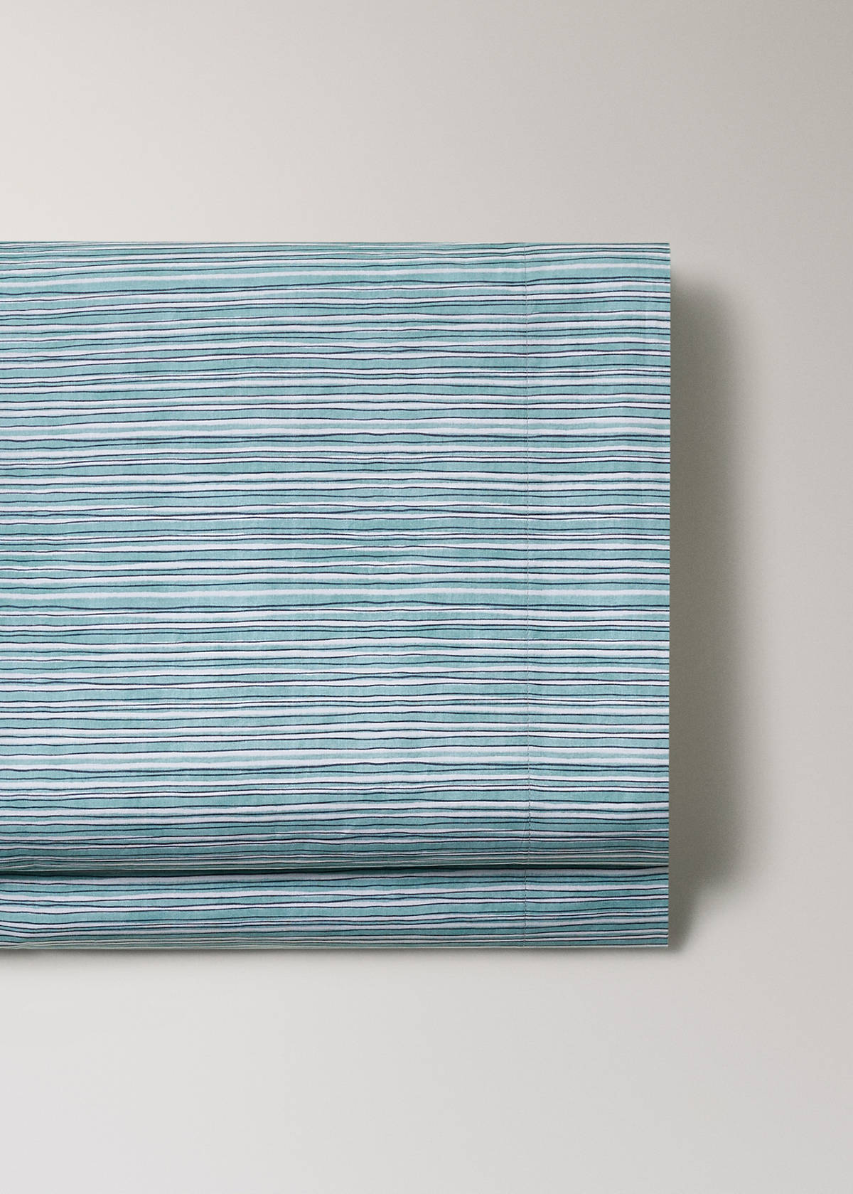 Top sheet with irregular fine stripe pattern 135/140 cm — Aqua Green