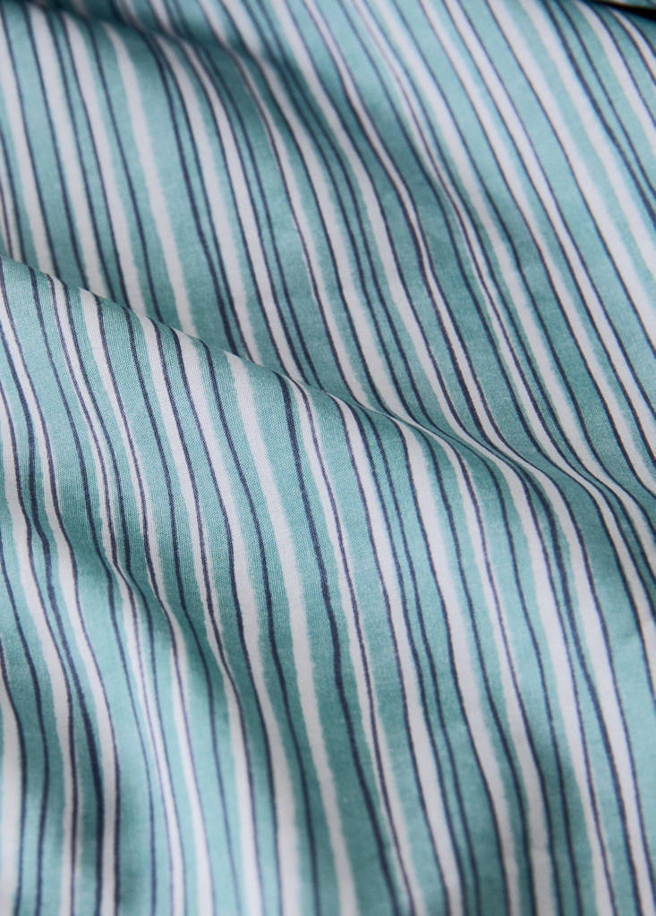 Top sheet with irregular fine stripe pattern 180/200 cm — Aqua Green