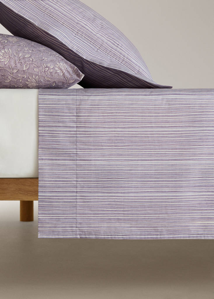 Top sheet with irregular fine stripe pattern 180/200 cm — Light/Pastel Purple