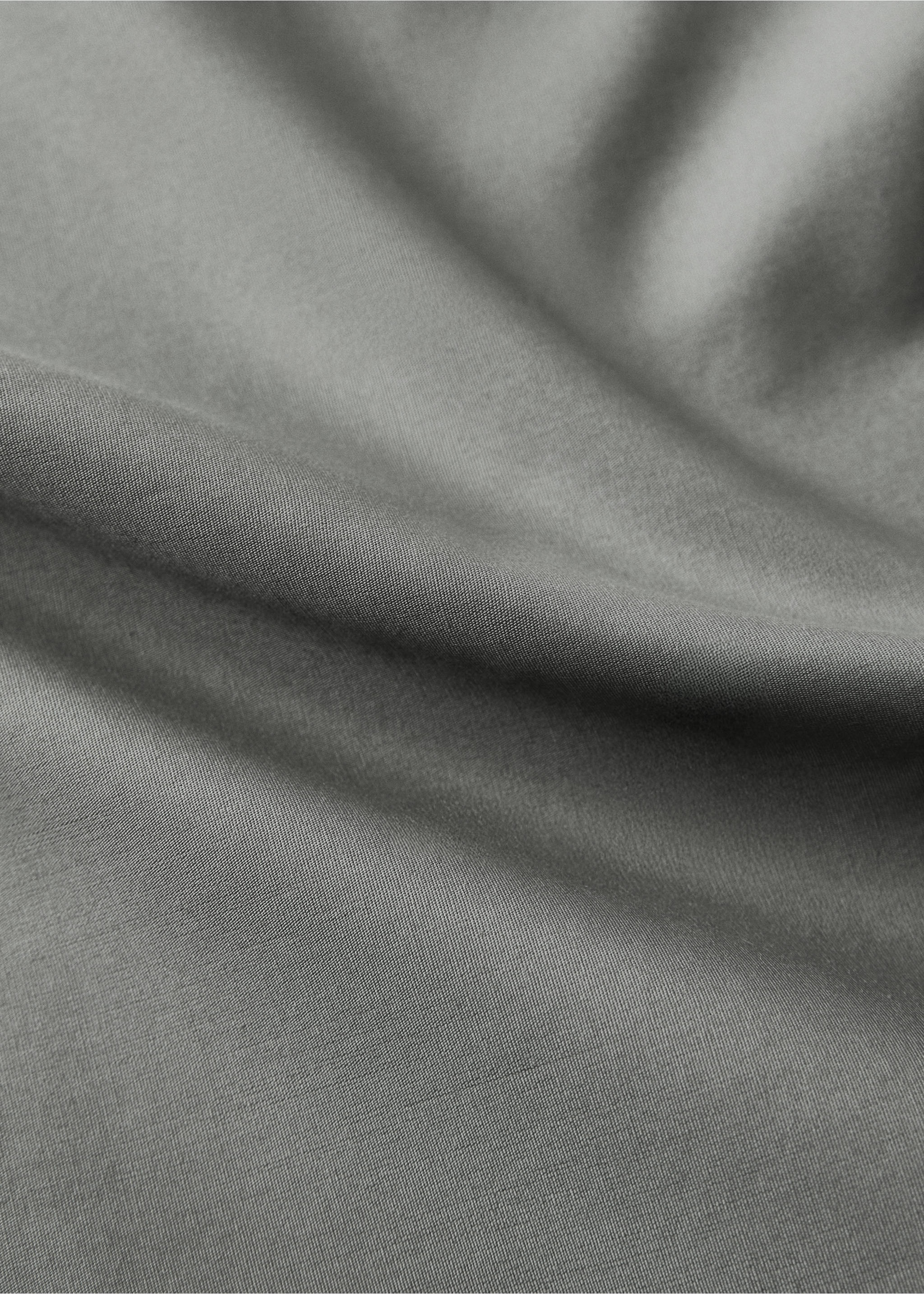 500-thread count cotton percale top sheet with rounded piping detail for 180/200cm bed - Details of the article 3, Grey. Ref: 27022963-00.