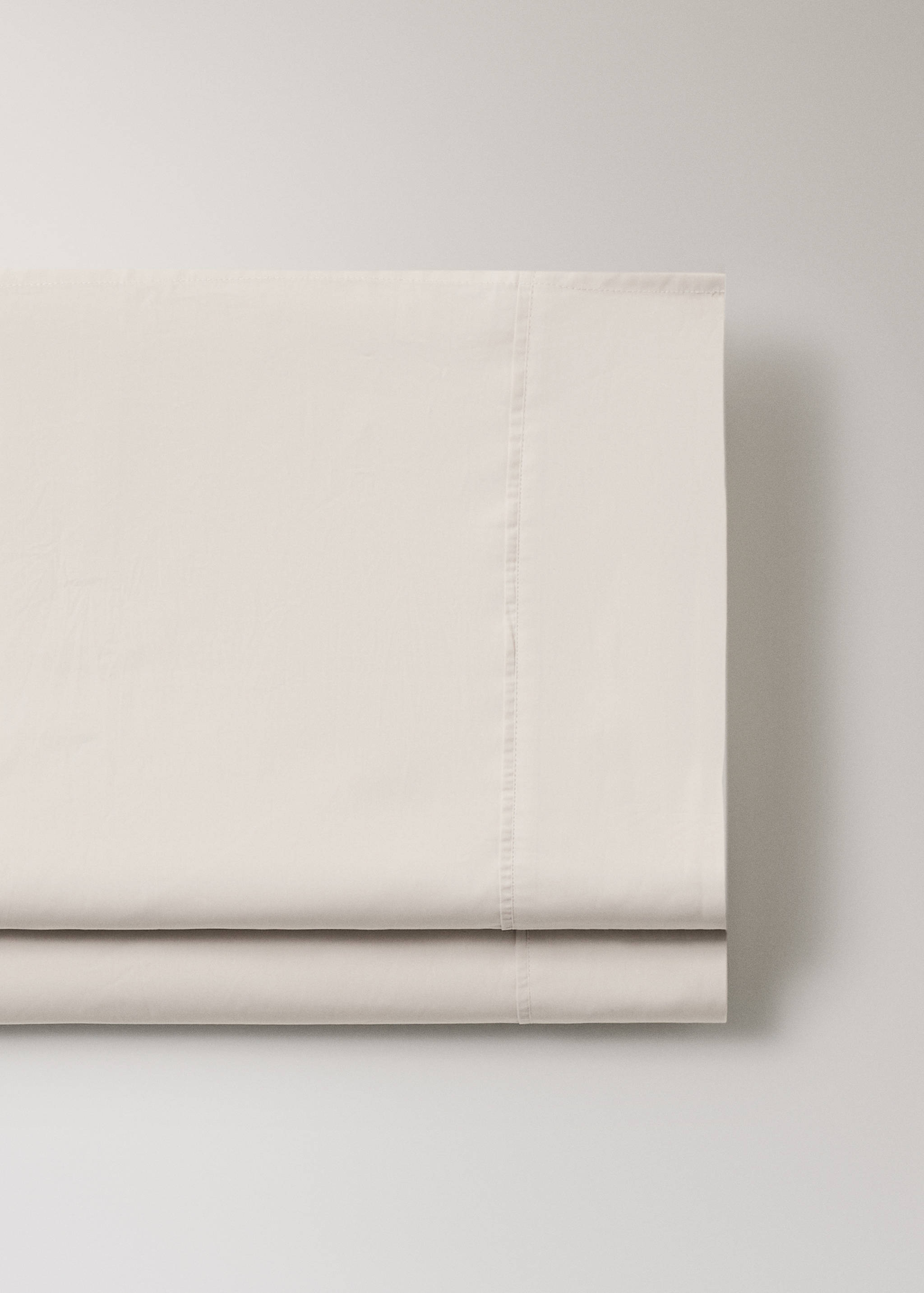 300-thread count percale cotton top sheet for 90 cm bed - Medium plane