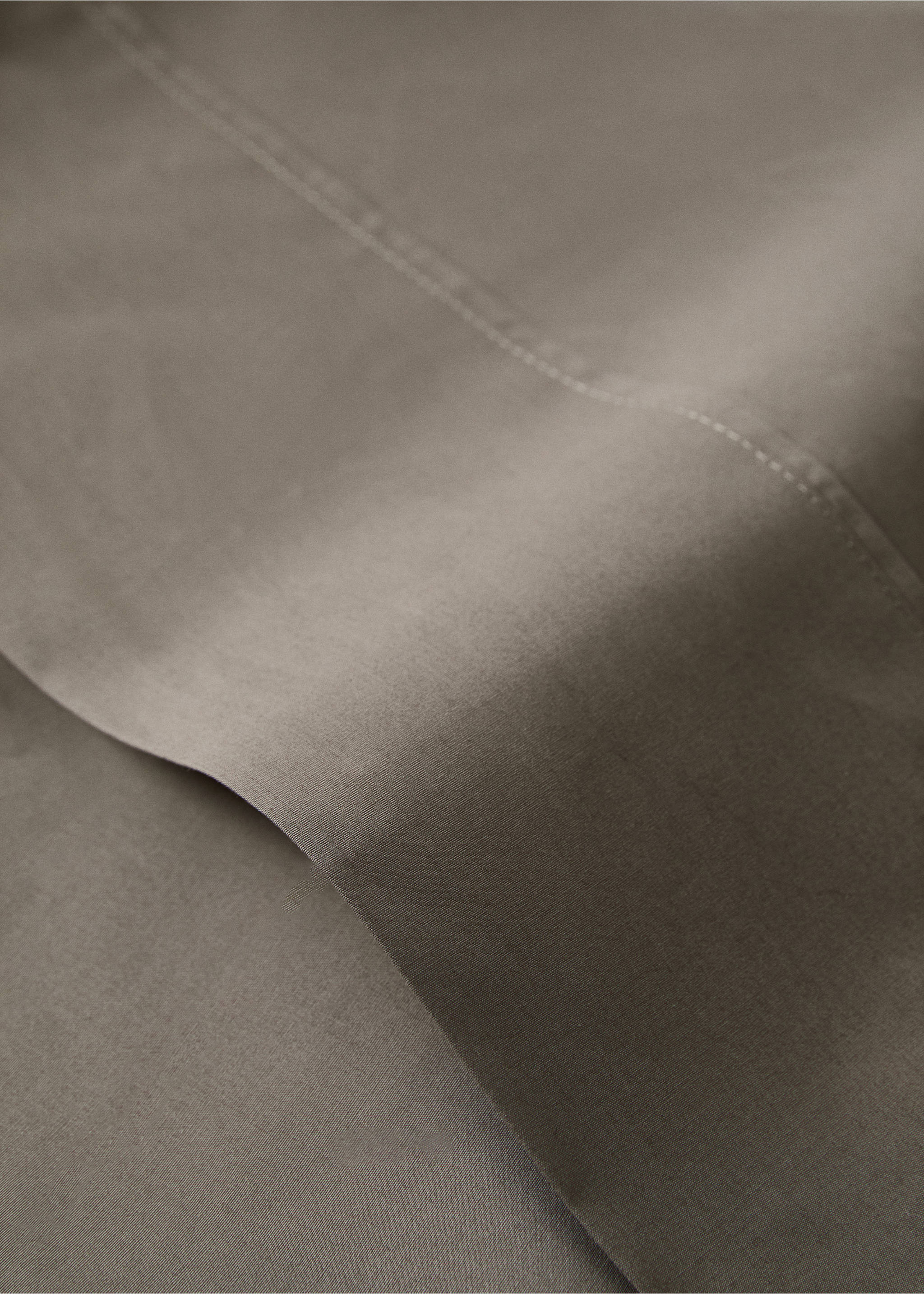 300-thread count percale cotton top sheet for 90 cm bed - Details of the article 1, Coffee. Ref: 27022965-00.