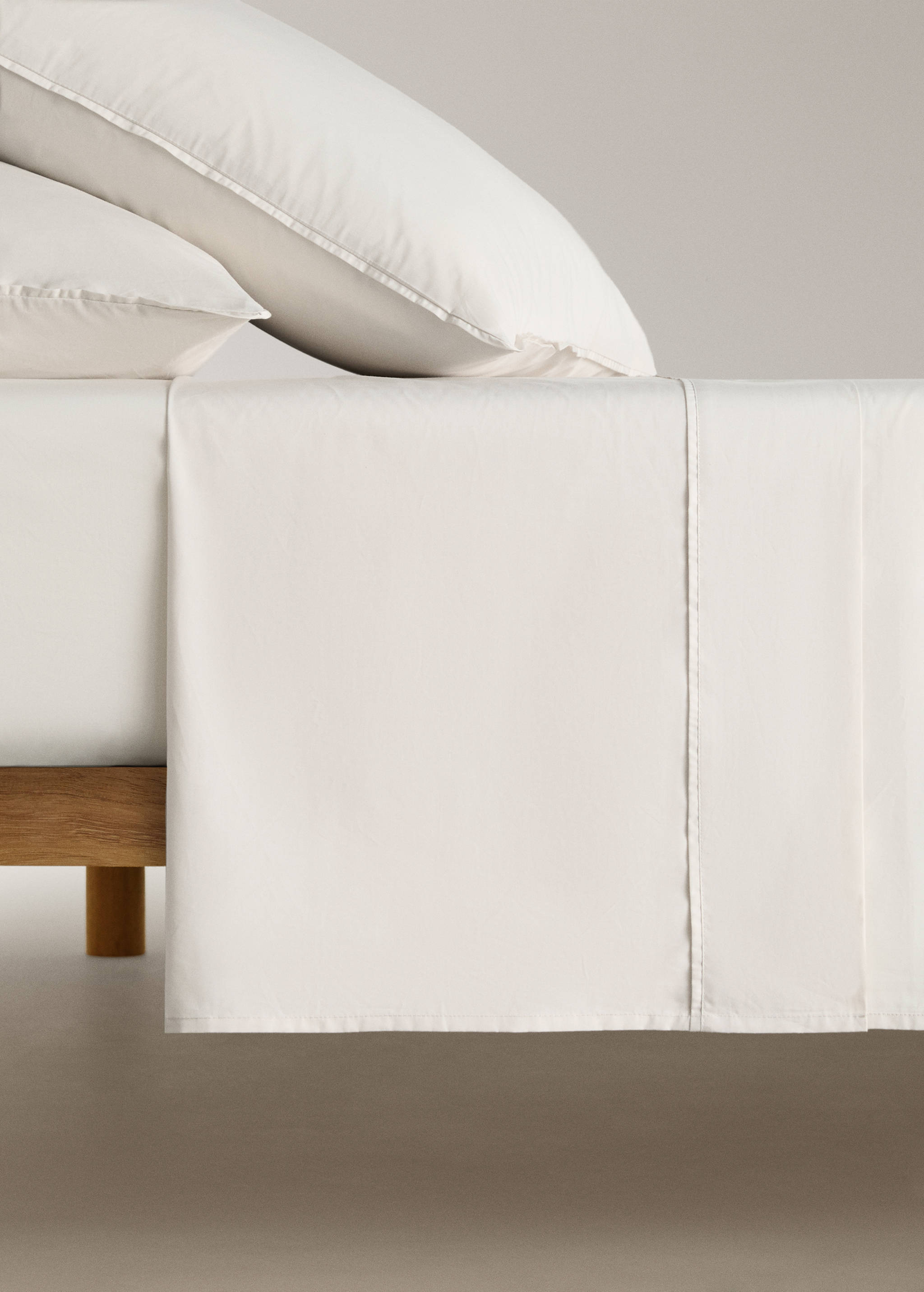300-thread count percale cotton top sheet for 180/200 cm bed - Article without model