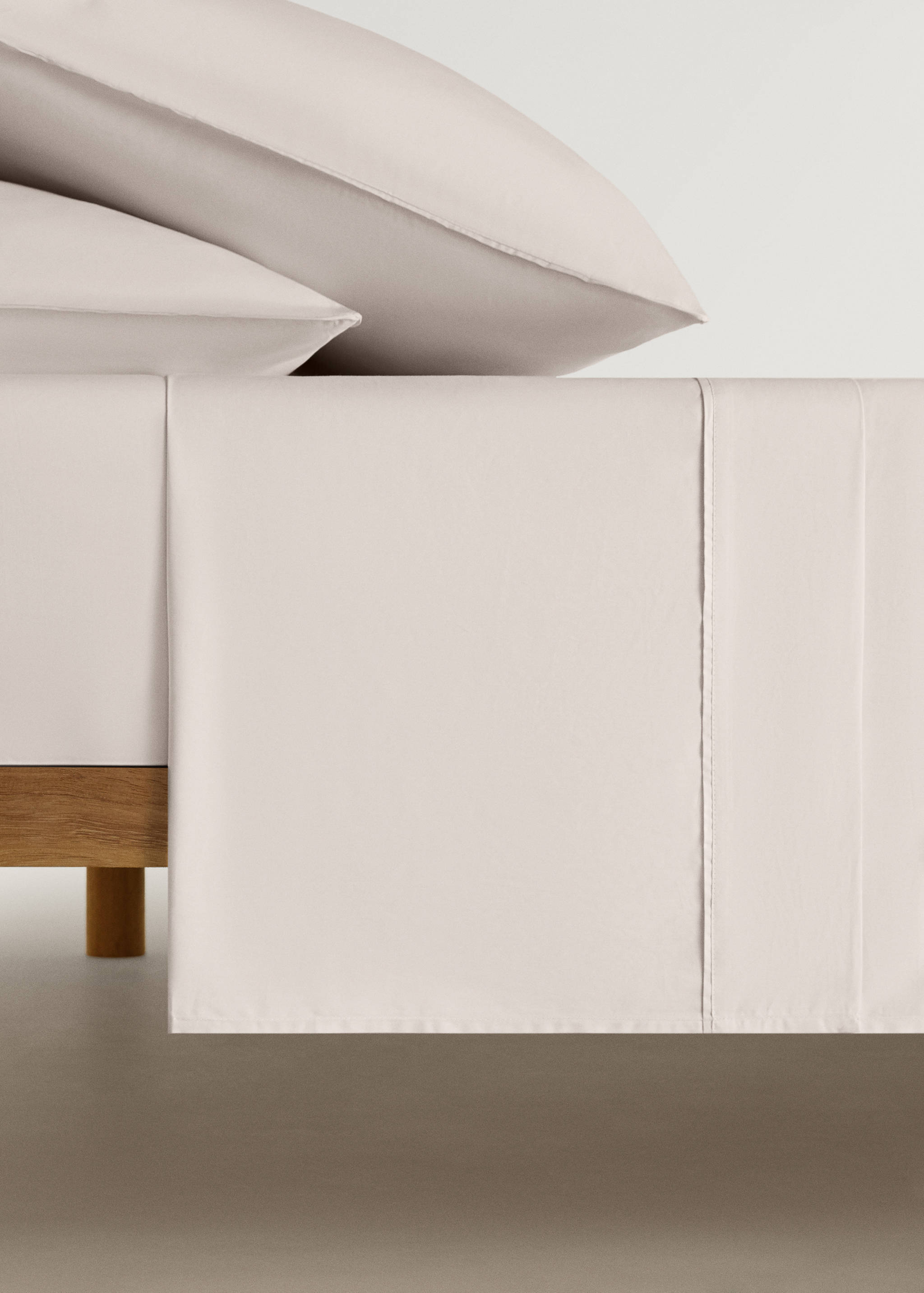 300-thread count percale cotton top sheet for 180/200 cm bed - Article without model