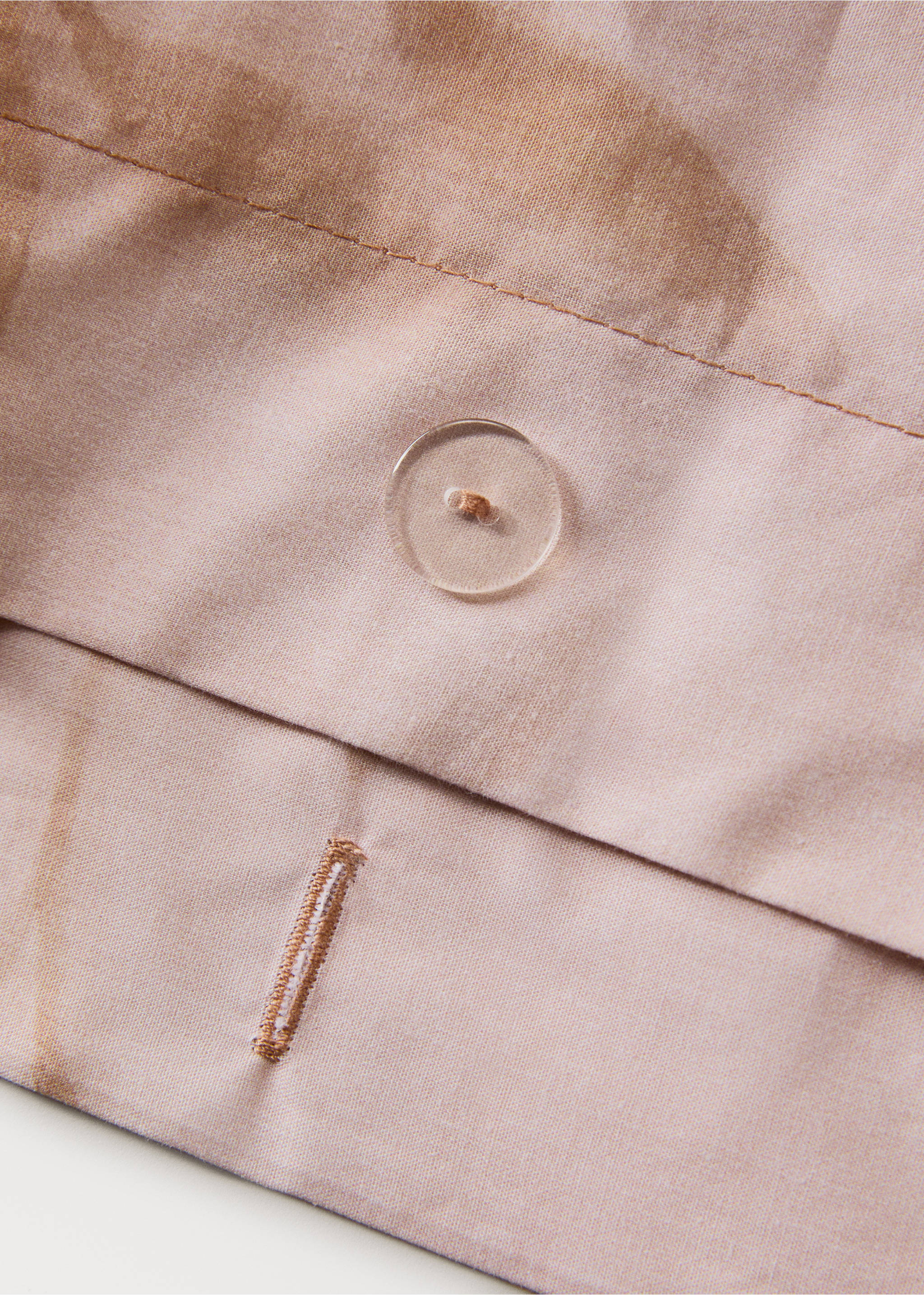 Printed leaf percale cotton duvet cover for 150/160cm bed - Details of the article 1, Peach. Ref: 27023049-00.