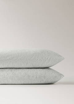 Two cotton-linen pillowcases with tie closures 50x75 cm — Grey 4