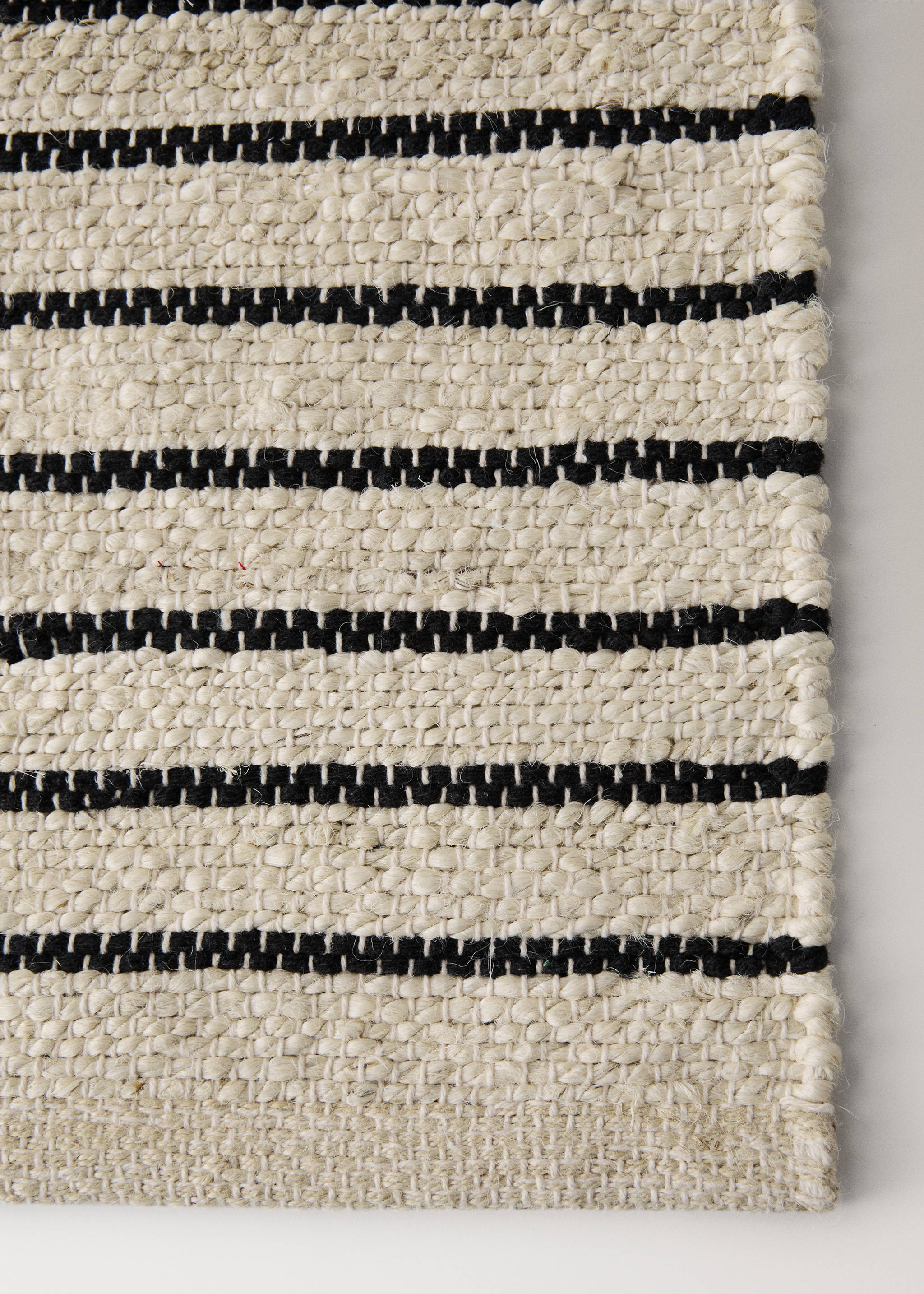 Jute stripe rug - Details of the article 2, Ecru. Ref: 27023275-00.