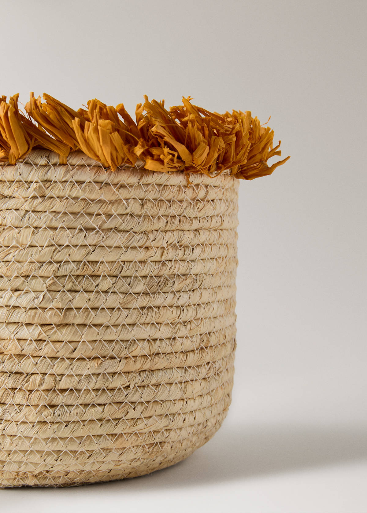 Small basket with fringe detail — Dark Orange