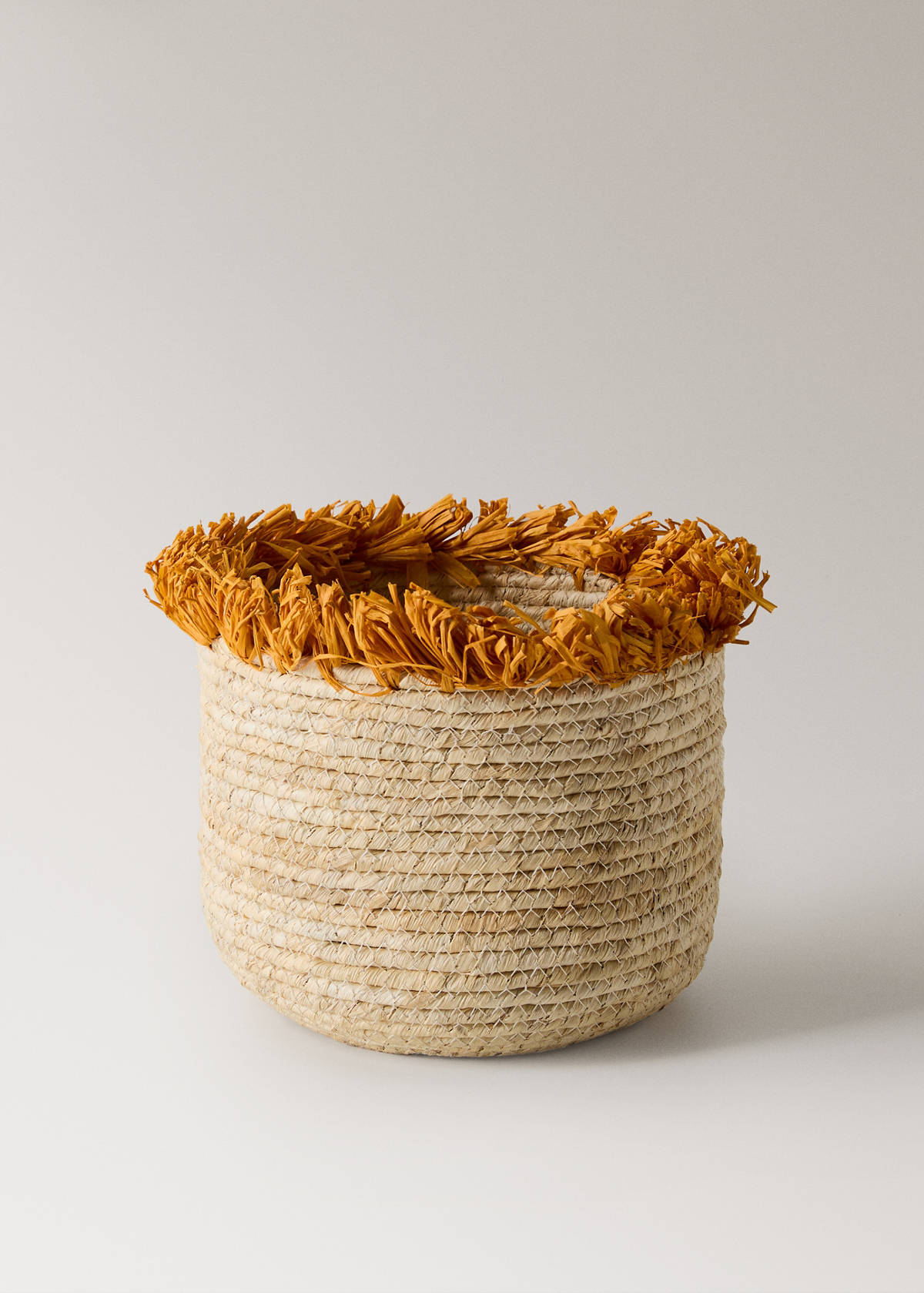 Small basket with fringe detail — Dark Orange