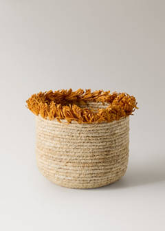 Small basket with fringe detail — Dark Orange 6