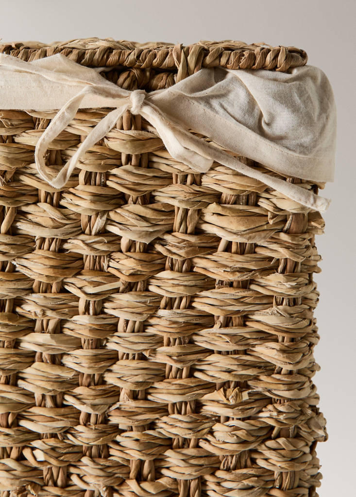 Half-moon woven interior basket — Brown