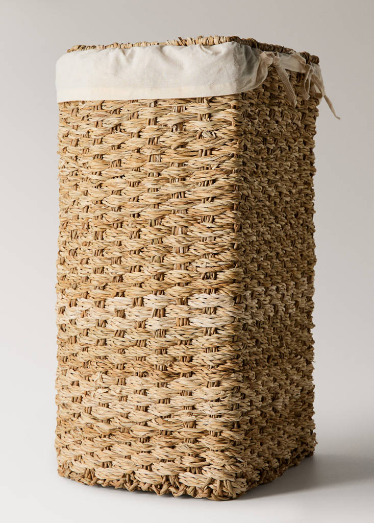Half-moon woven interior basket — Brown