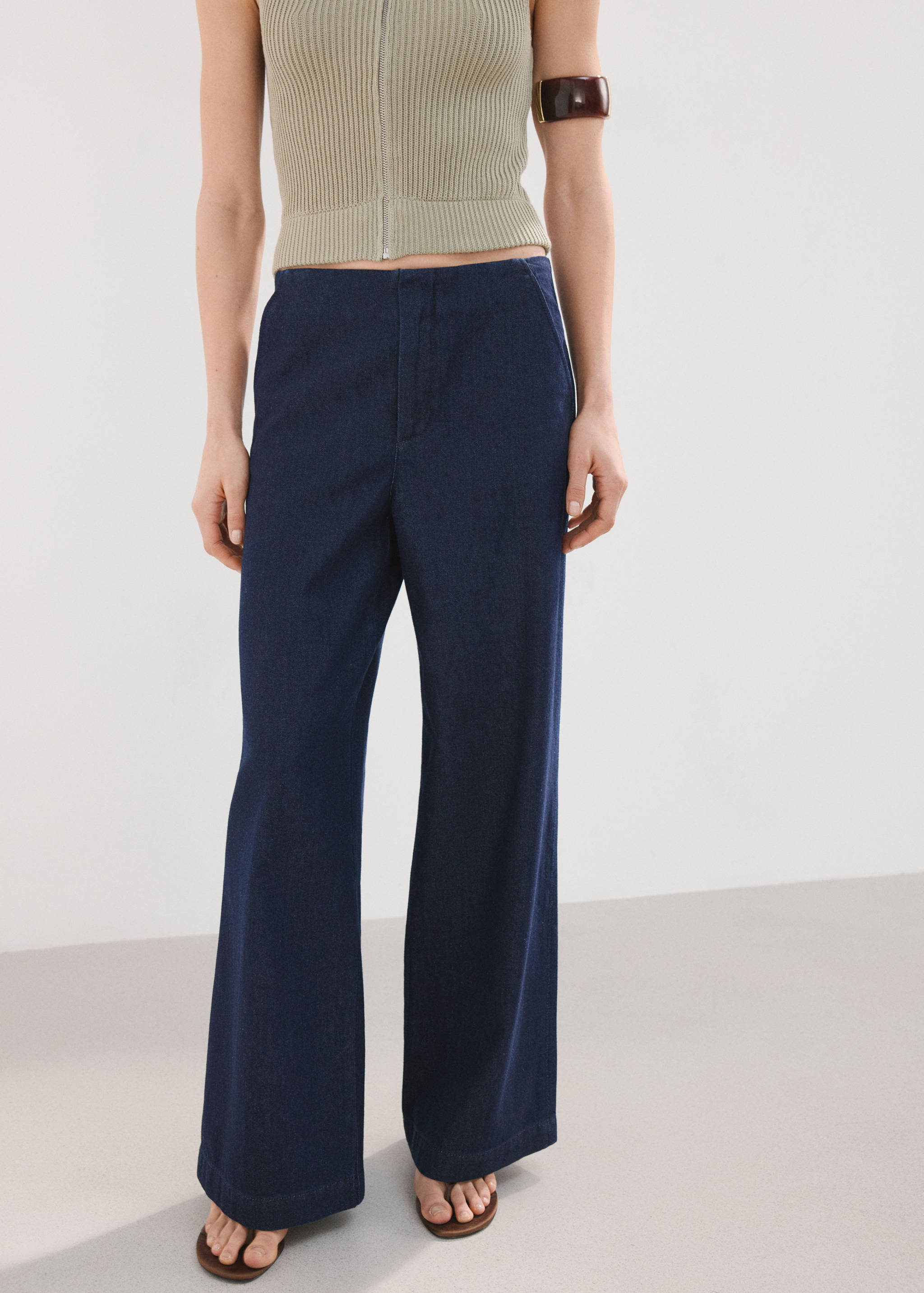 Wideleg mid-rise jeans - Middenvlak