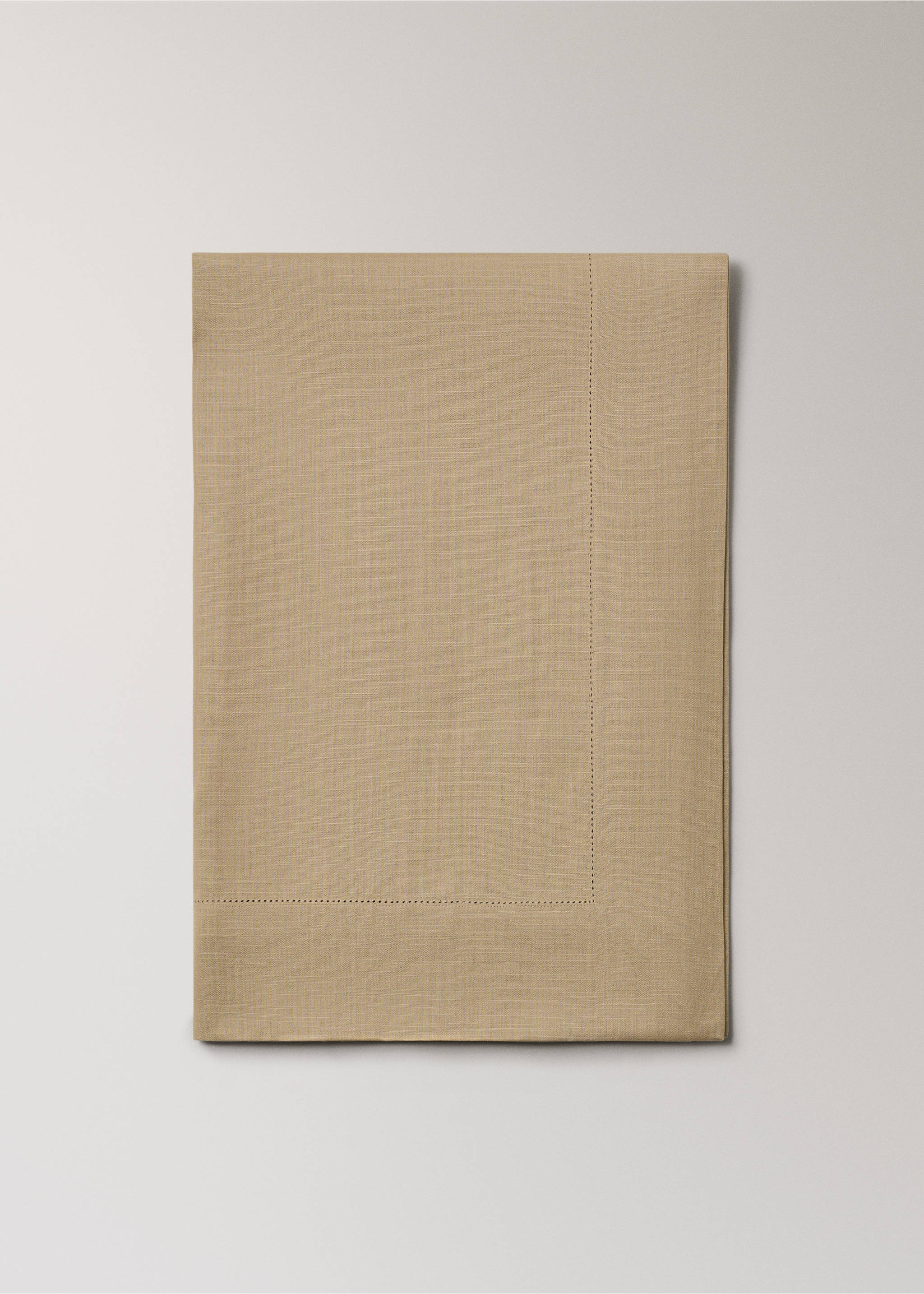 Cotton tablecloth with hemstitch detail for 2 to 4 people - Article without model, Peach. Ref: 27023281-00.