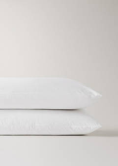 Two washed cotton pillowcases with linen border 50x75cm — Sand 1