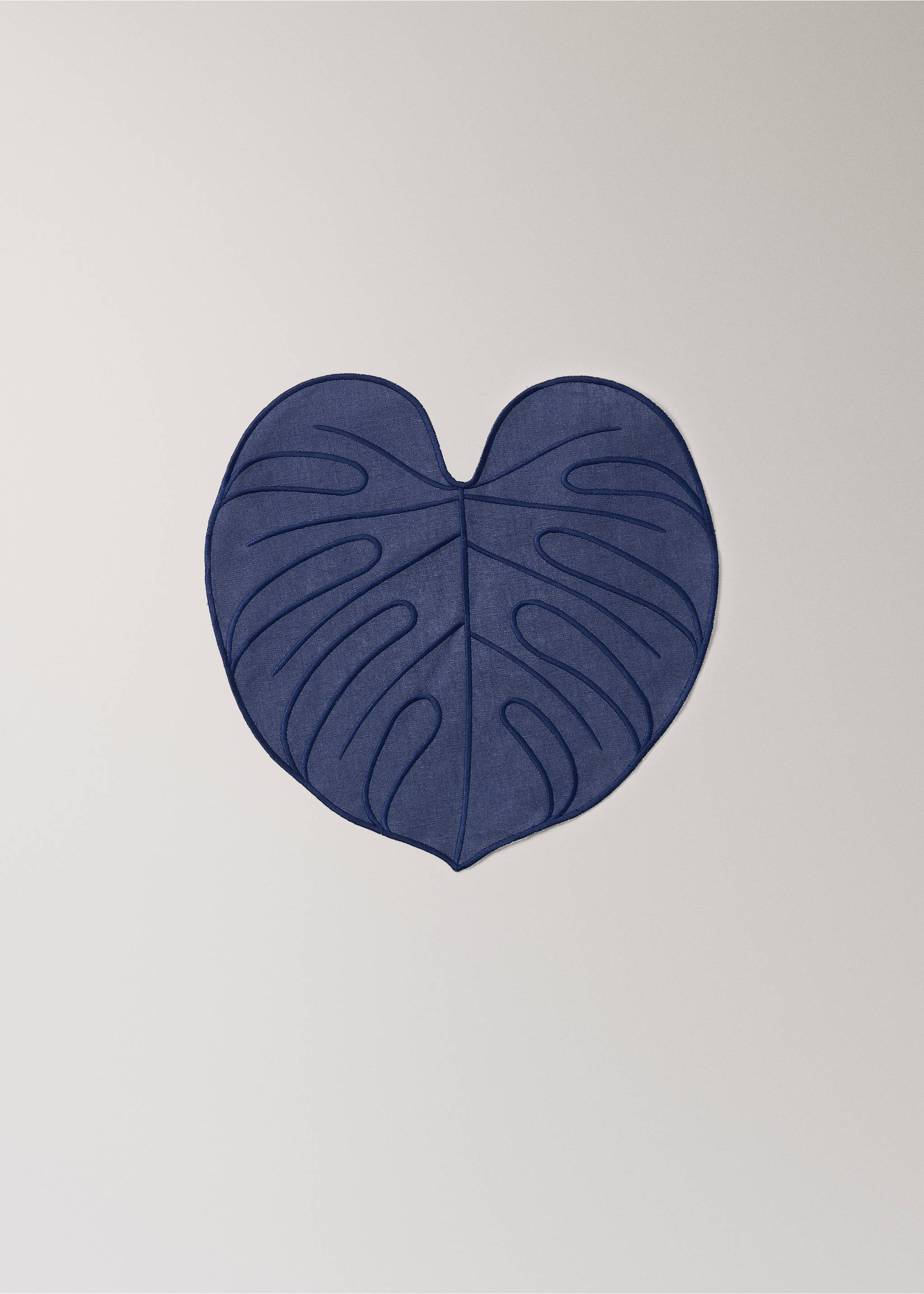 Set de table en lin enduit feuille - Article sans modèle, Bleu. Ref: 27023293-00.