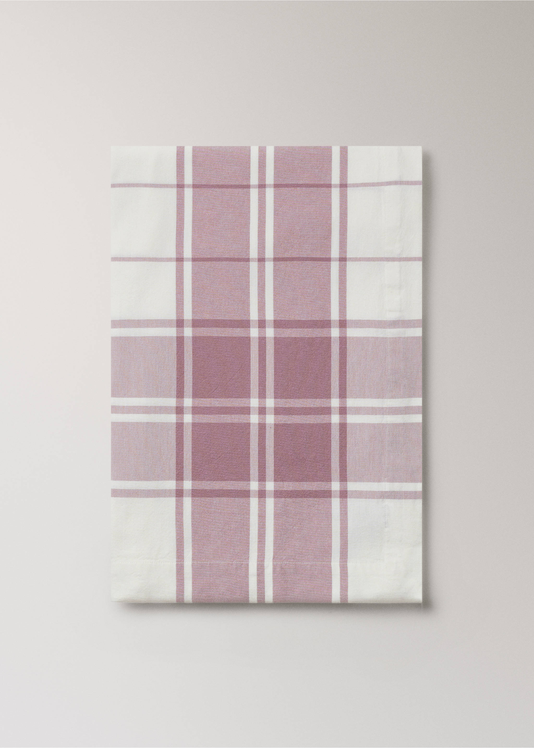 100% cotton yarn-dyed check tablecloth for 8 to 10 guests - Article without model, Lilac. Ref: 27023295-00.