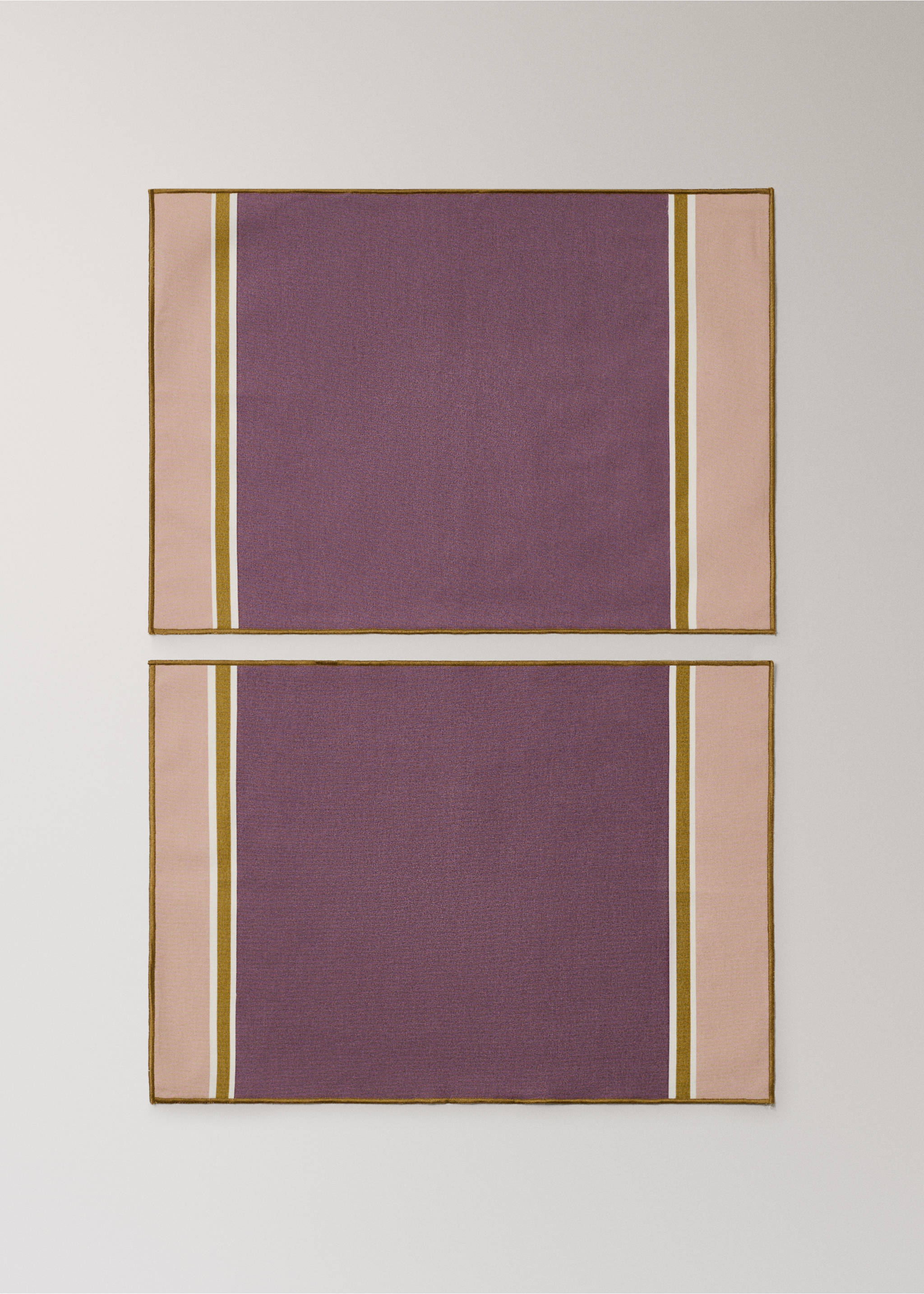 Resin-coated striped table mats - Article without model, Pink. Ref: 27023296-00.