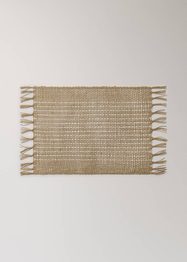 Fringed fibre table mats — Light/Pastel Brown