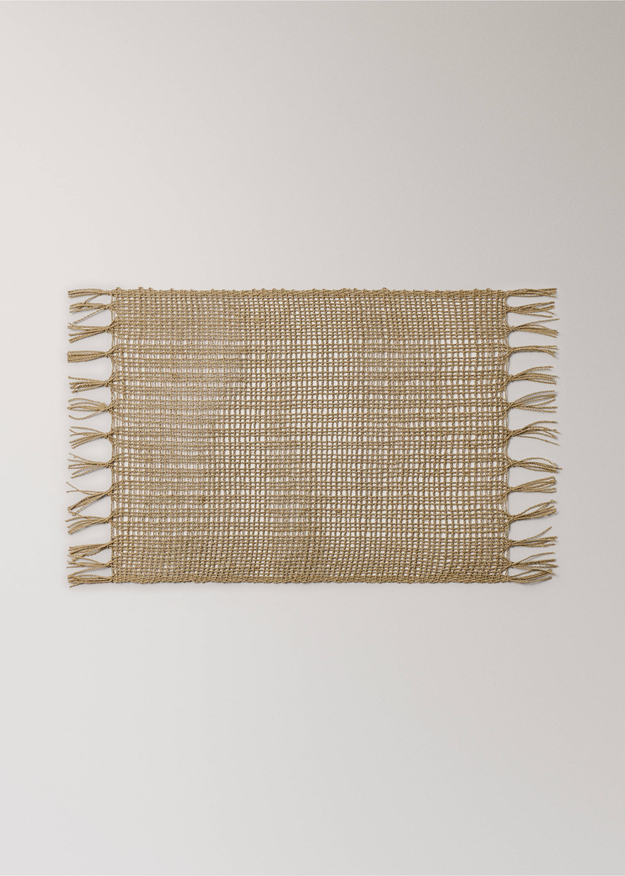 Fringed fibre table mats - Article without model, Light/Pastel Brown. Ref: 27023297-00.