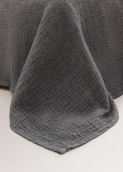 Weiche Tagesdecke aus Baumwoll-Melange, 180/200 cm Bett — Dunkelgrau meliert 5