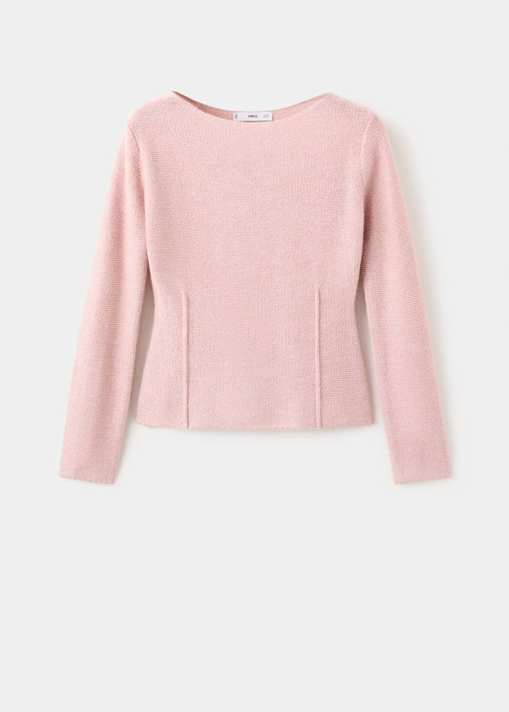 Knitted sweater with seams — Pink