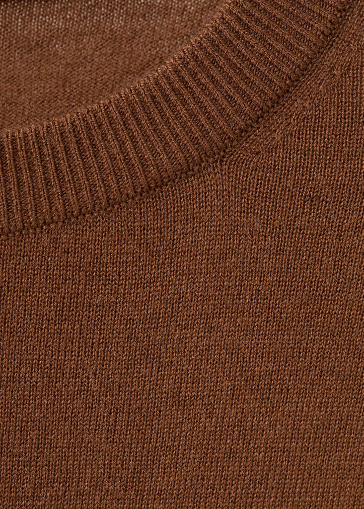 Wool blend knot sweater — Caramel