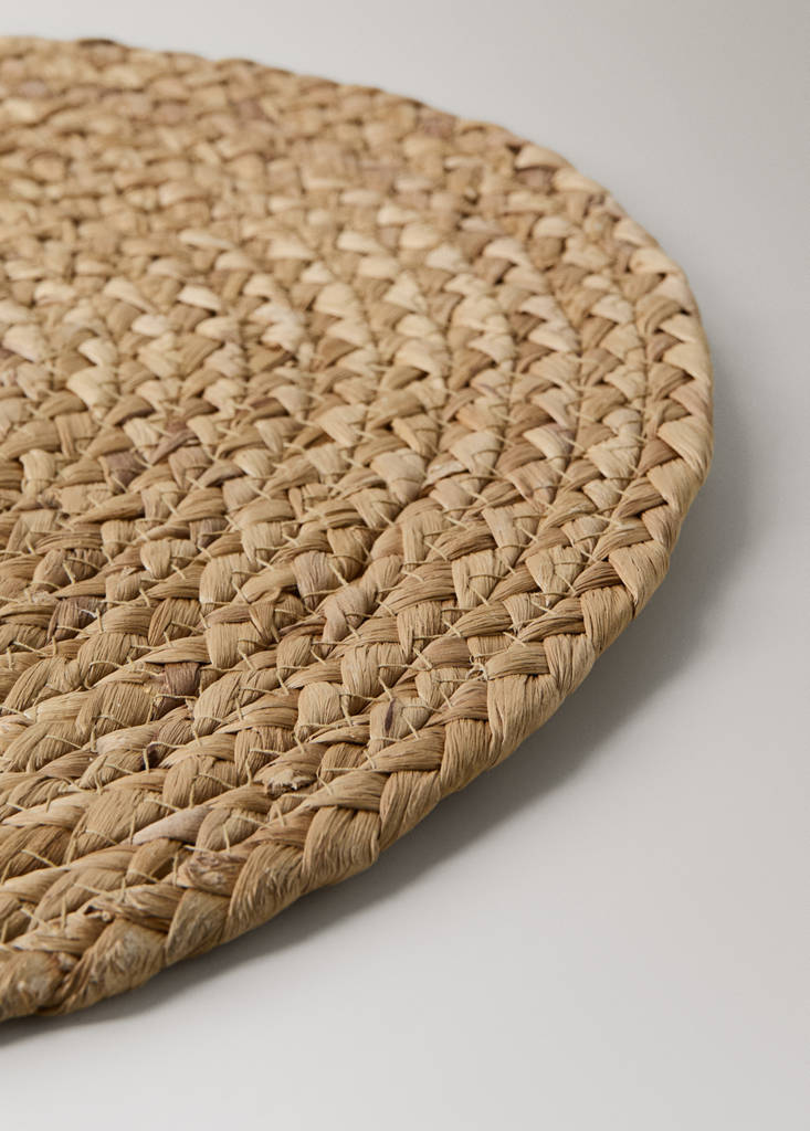 Natural fibre round tablecloth — Light/Pastel Brown