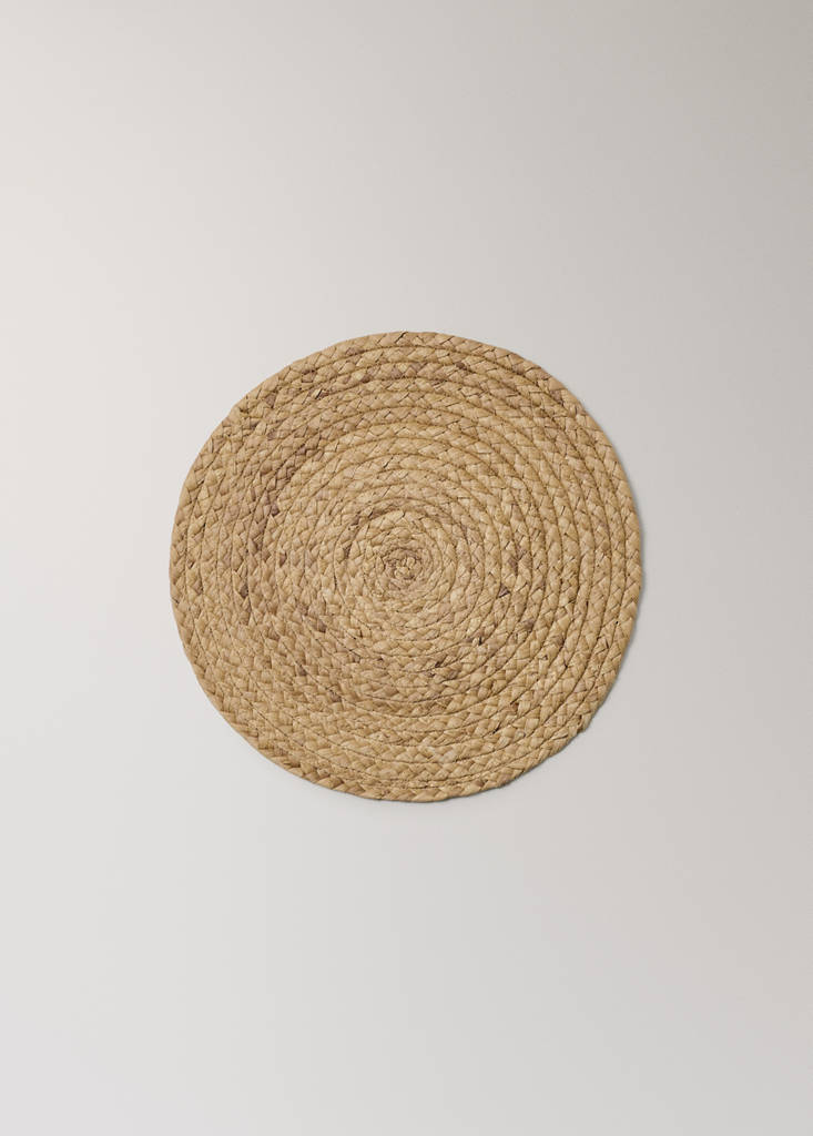 Natural fibre round tablecloth — Light/Pastel Brown