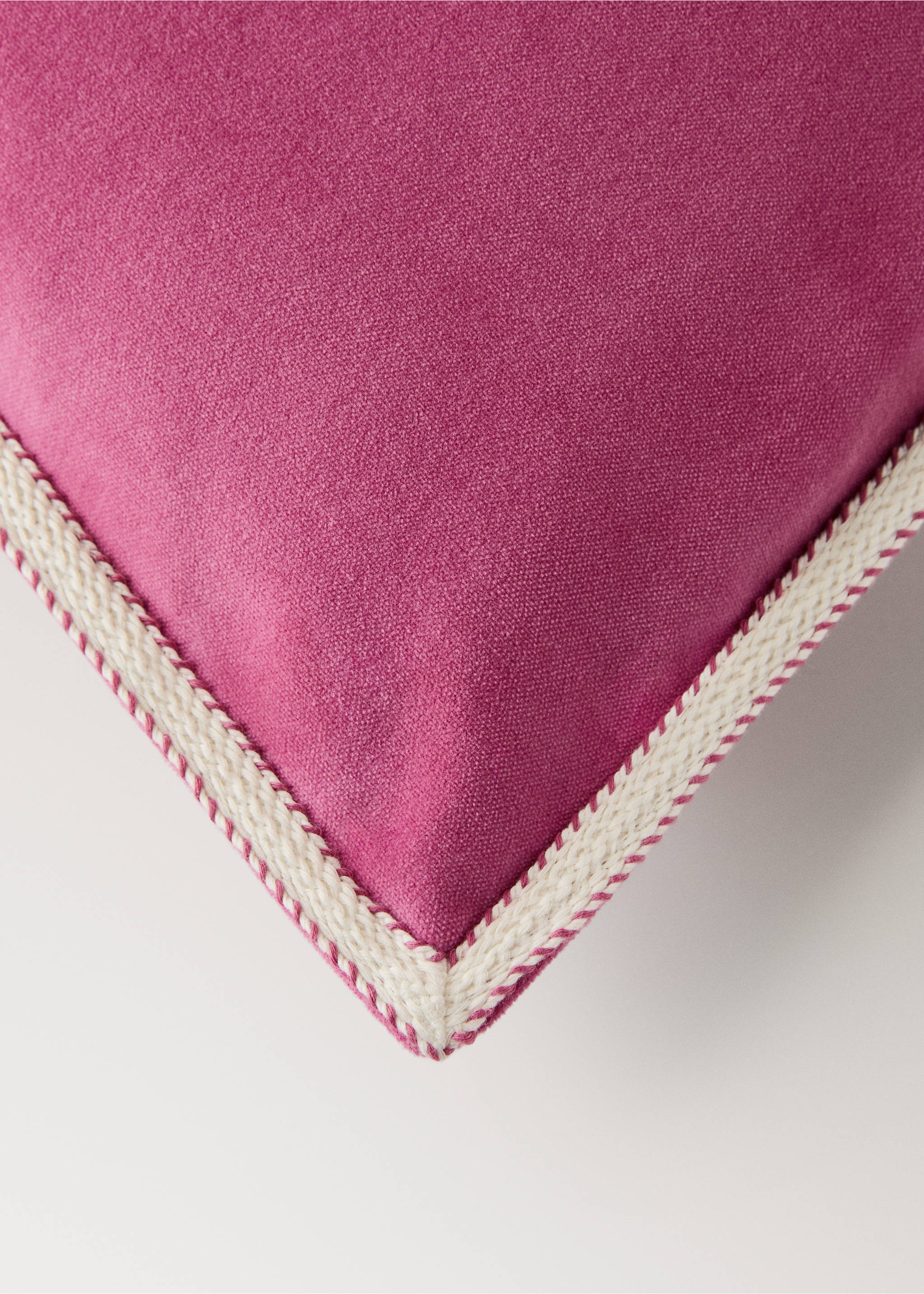 Husă de pernă din catifea cu detaliu de fundă, 50x50 cm - Detaliu al articolului 1, Roz. Ref: 27023307-00.
