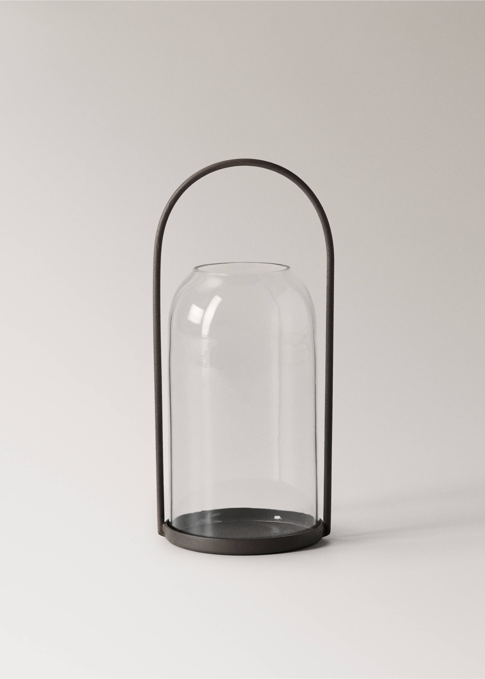 Glass and metal lantern - Article without model, Ice Grey. Ref: 27023308-00.