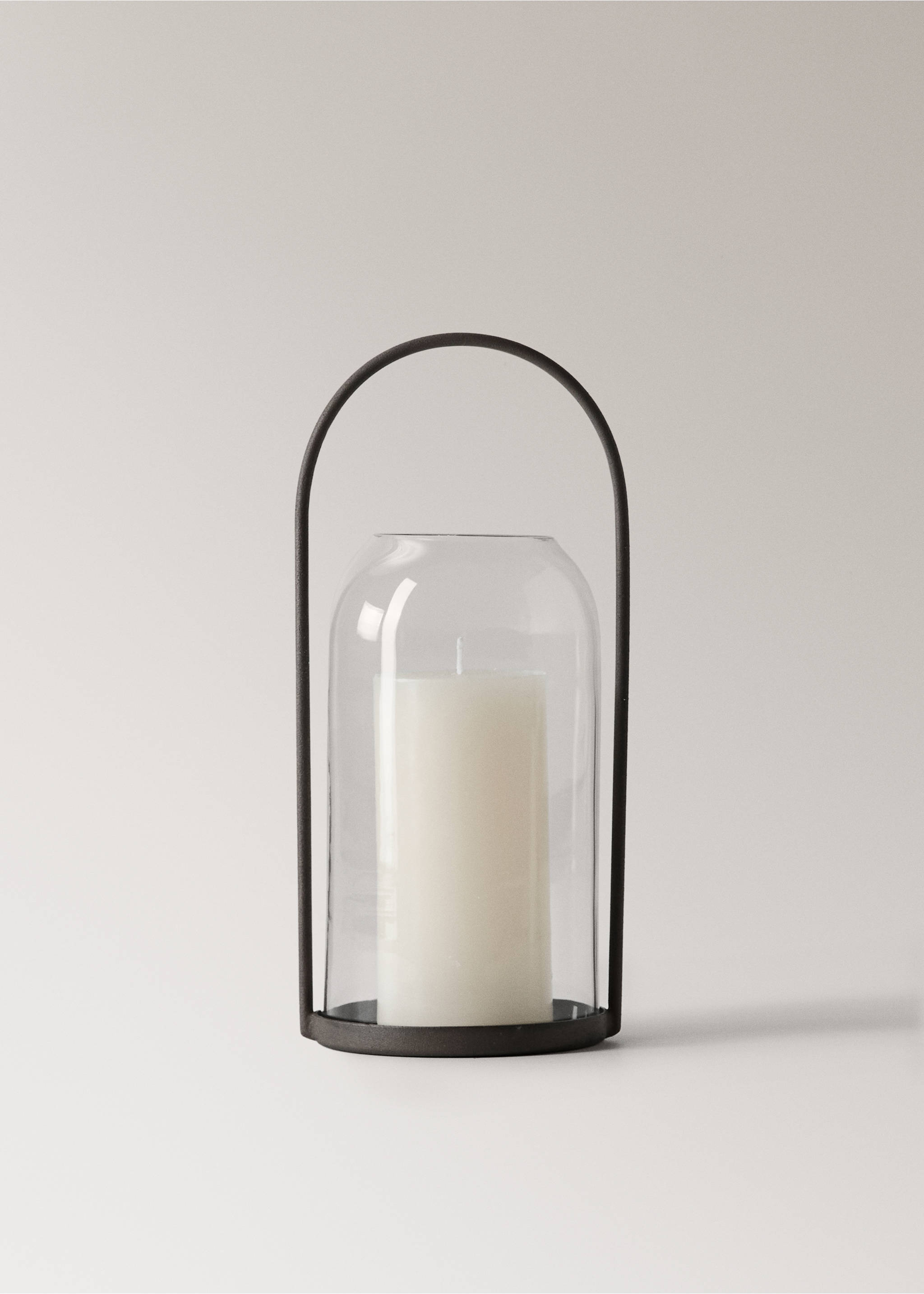 Glass and metal lantern - Details of the article 3, Ice Grey. Ref: 27023308-00.