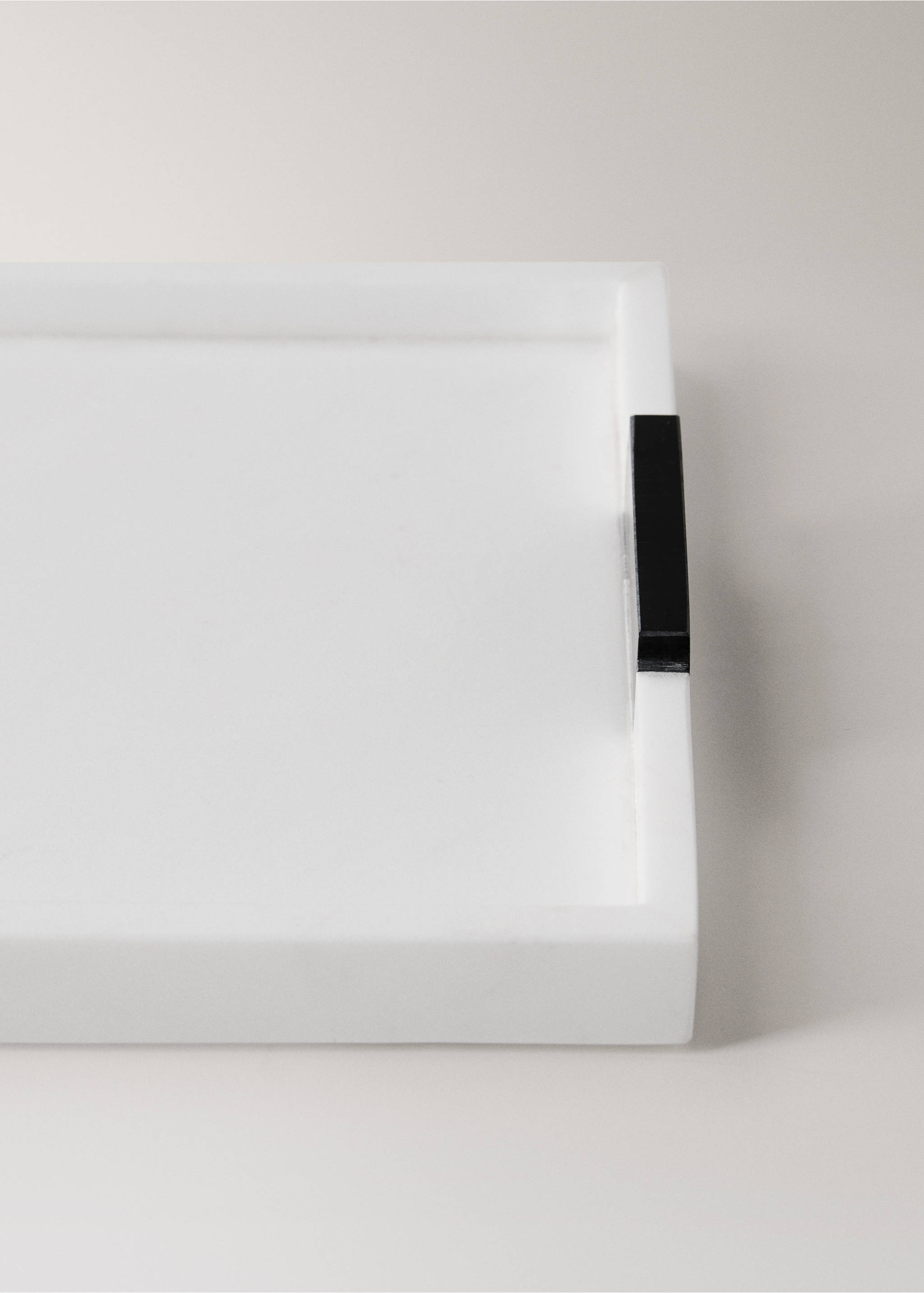 Bandeja decorativa de mármore bicolor - Pormenor do artigo 3, Branco. Ref: 27023311-00.