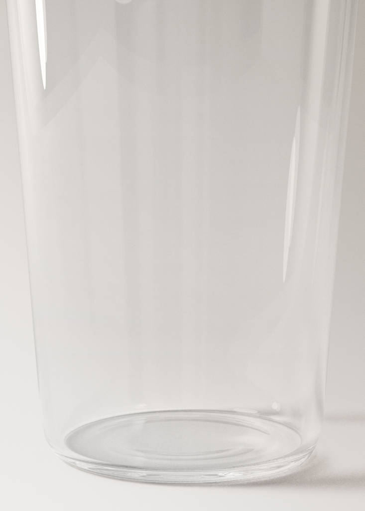 Medium borosilicate glass tumbler with plain design — Ice Grey