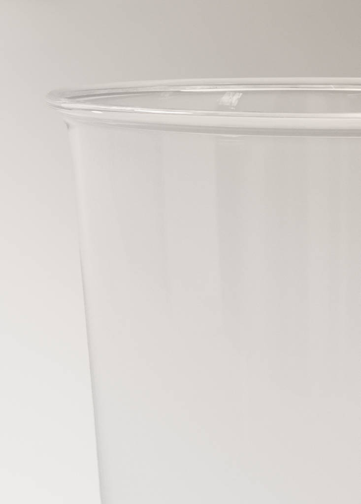 Medium borosilicate glass tumbler with plain design — Ice Grey