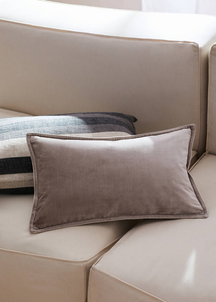 Velvet cushion cover 30x50 cm — Sand