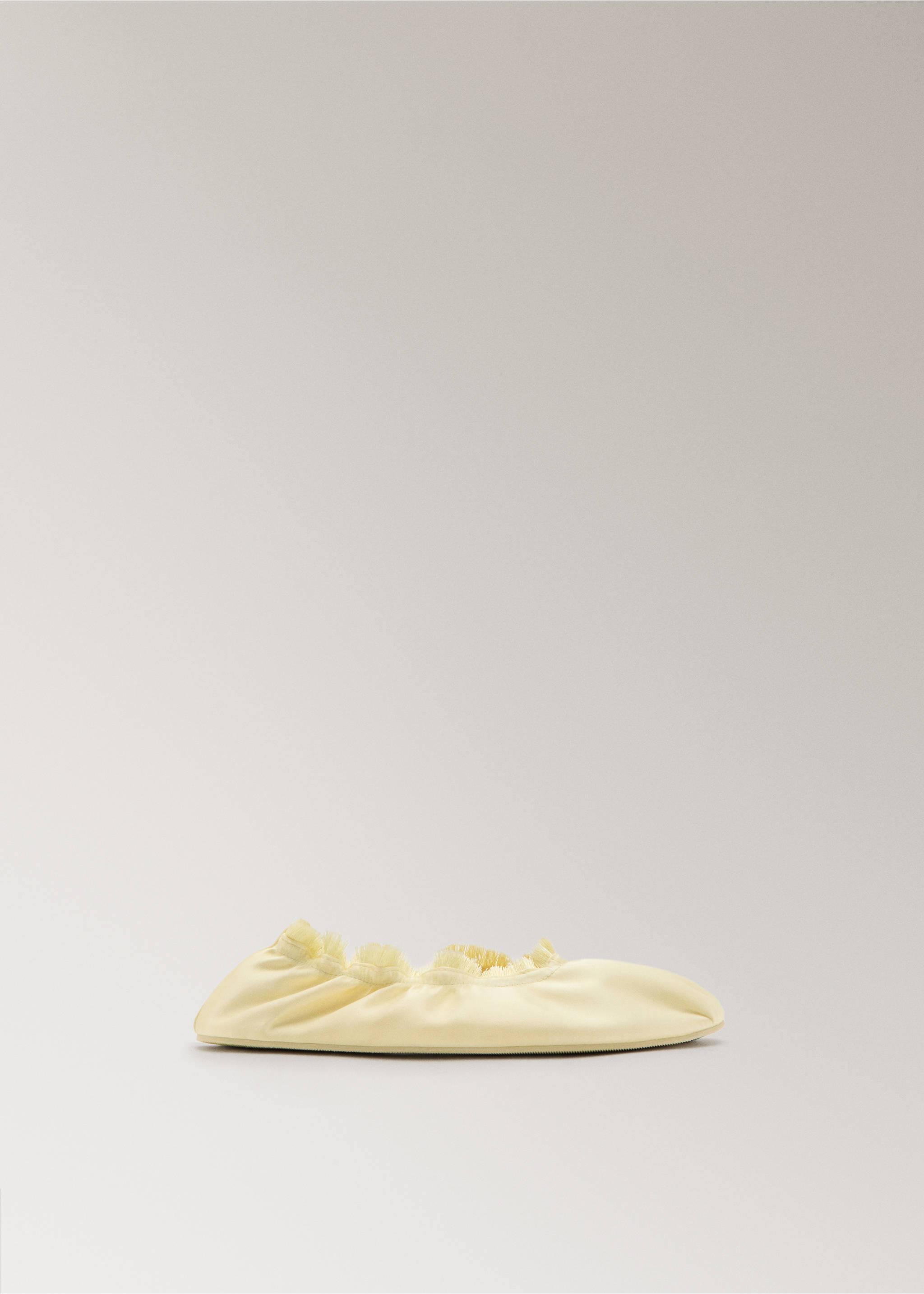 Satin ballet flats with elastic - Article without model, Pastel Yellow. Ref: 27023318-00.