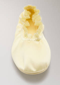 Satin ballet flats with elastic — Pastel Yellow 2
