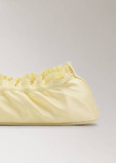 Satin ballet flats with elastic — Pastel Yellow 3