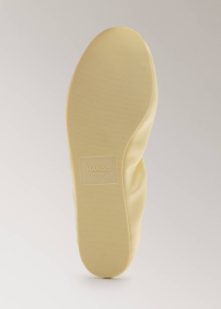 Satin ballet flats with elastic — Pastel Yellow