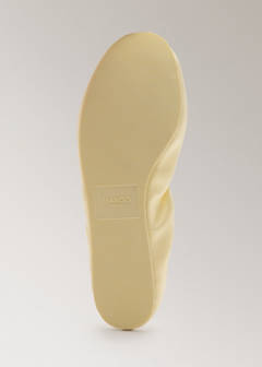 Satin ballet flats with elastic — Pastel Yellow 4