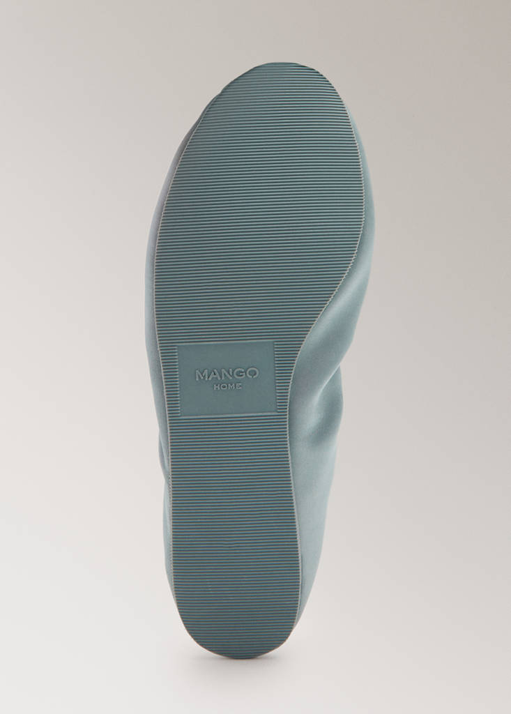 Satin ballet flats with elastic — Blue